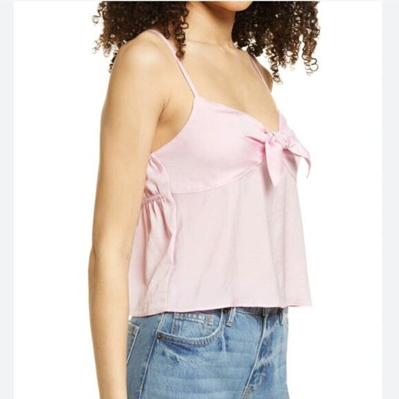 NWT BP by Nordstrom Pink Bow Detail Tank Top - Size: Medium - Picture 1 of 7